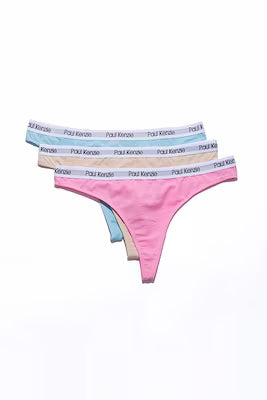 High-waisted string panties in soft touch fabric