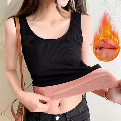 Solid Color Thermal Base Layer Top for Women