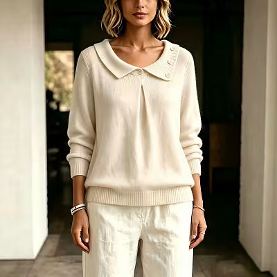 Solid Color Versatile New Pullover Sweater - image 4