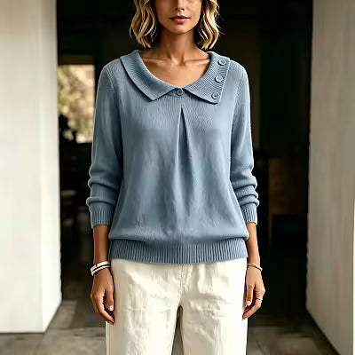 Solid Color Versatile New Pullover Sweater - image 5