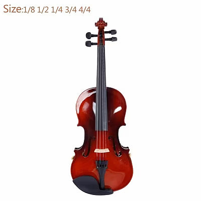 Solid Wood 4/4 Violin with Natural Finish, Complete Set including Case, Bow & Rosin