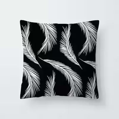 Spring Leaf Black Series Pattern Polyester Pillowcase