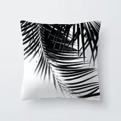 Spring Leaf Black Series Pattern Polyester Pillowcase