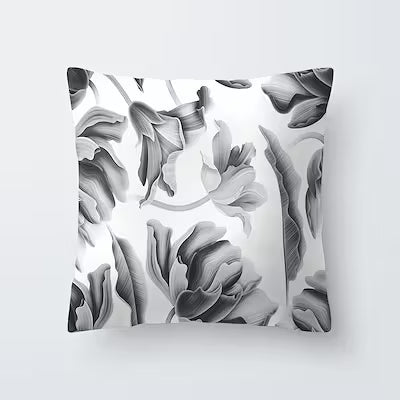Spring Leaf Black Series Pattern Polyester Pillowcase