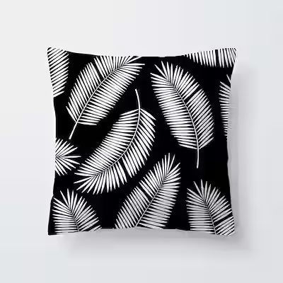 Spring Leaf Black Series Pattern Polyester Pillowcase