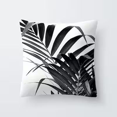 Spring Leaf Black Series Pattern Polyester Pillowcase