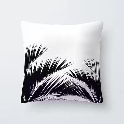 Spring Leaf Black Series Pattern Polyester Pillowcase