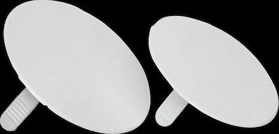 White plastic cover for recessed junction boxes, 60mm diameter