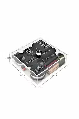 Square acrylic makeup organizer with lid