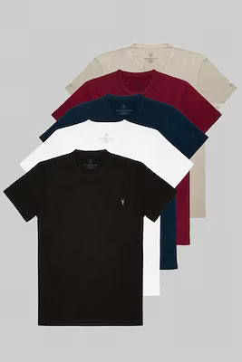 5-pack men's standard fit basic relaxed t-shirt set