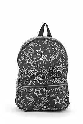 Two-section milling fabric school backpack