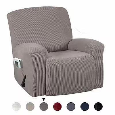 Stretch Solid Color Full Recliner Cover - image 3