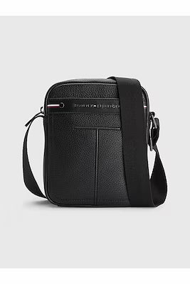 Gravel-textured crossbody bag with adjustable straps