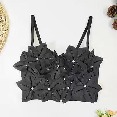 Thick Chest Pad Camisole Bra with Fixed Cup Sling