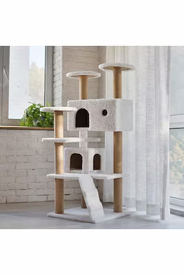 Natural Hemp Scratching Tower for Cats, Pre-Assembled