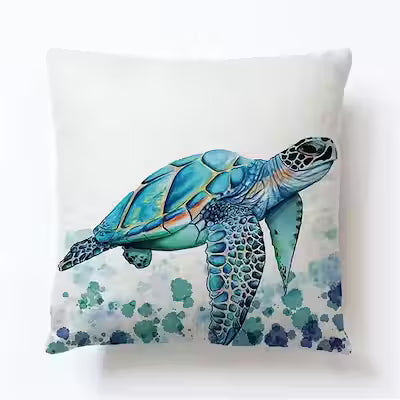 Turtle Print Polyester Cushion Cover - image 3