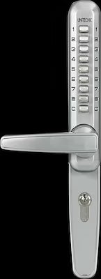 Rotary knob lock fitting with automatic closing and emergency key access