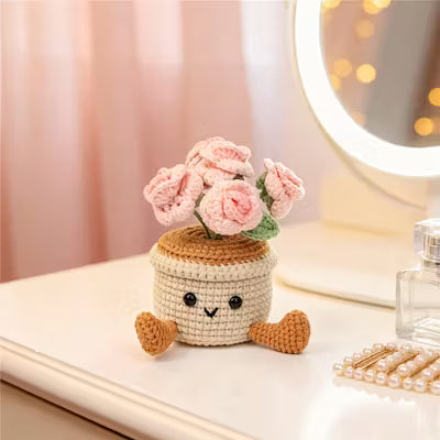 Vibrant Crochet Rose Decor