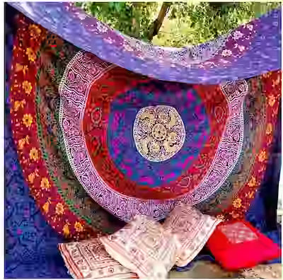 Vibrant Mandala Wall Tapestry
