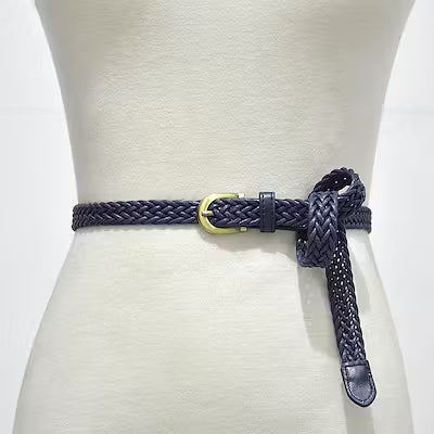Vintage Style Thin Leather Belt