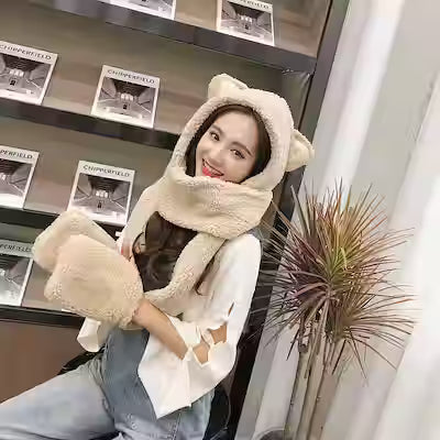 Warm Cat Ear Scarf Hat
