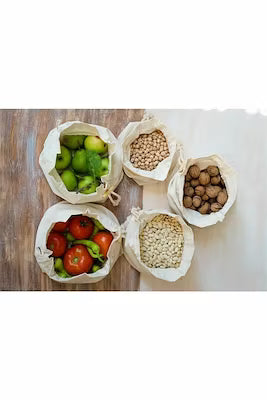 Reusable Washable Food Storage Pouches for Fruits, Vegetables and Nuts