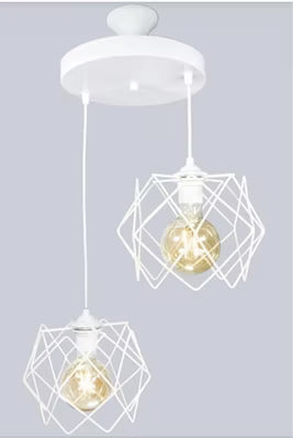 Modern white electrostatic chandelier with adjustable height