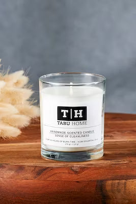 White Scented Candle for Relaxation and Ambiance