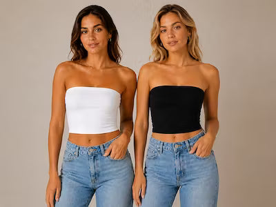 Women's Basic Strapless Camis Top Set
