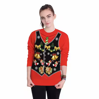 Women's Christmas 3D Digital Printed Pullover Sweatshirt - image 10
