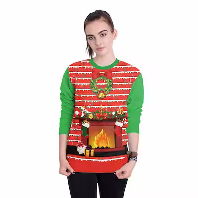 Women's Christmas 3D Digital Printed Pullover Sweatshirt - image 5