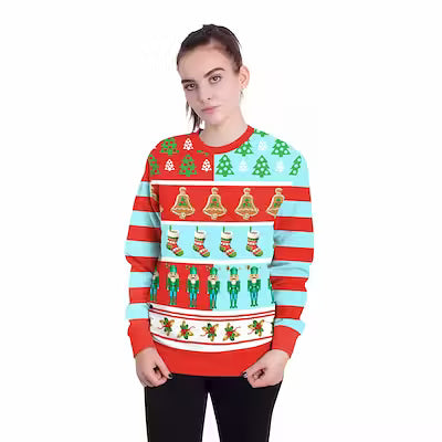 Women's Christmas 3D Digital Printed Pullover Sweatshirt - image 12