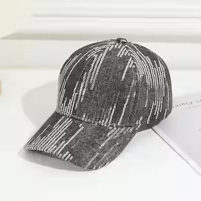 Women's Sequin Denim Baseball Cap