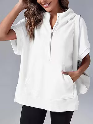 Women's Short-Sleeve Hooded Pullover Sweater - image 6