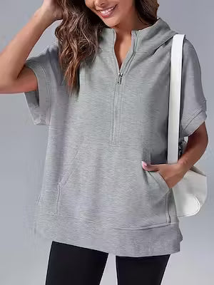 Women's Short-Sleeve Hooded Pullover Sweater - image 3