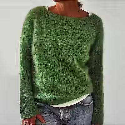 Women's Sweater Solid Color Static Version Basic Style Round Neck - image 5