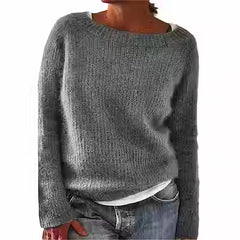 Women's Sweater Solid Color Static Version Basic Style Round Neck