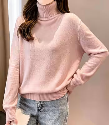 Womens Turtleneck Pullover Sweater Top