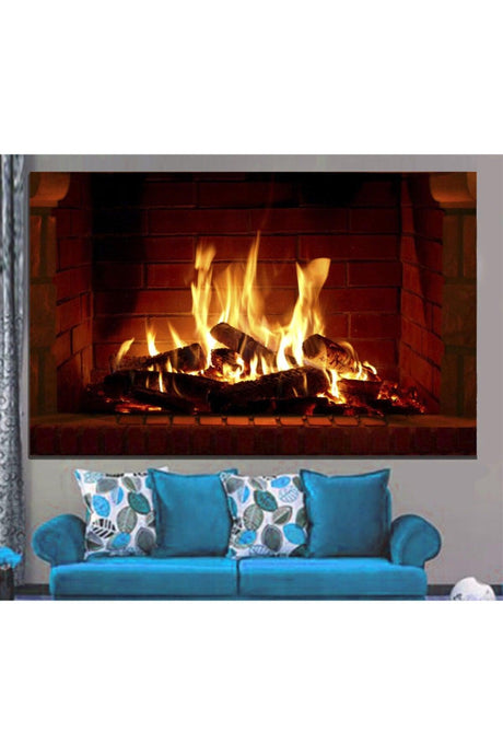 Led Lighted Fireplace Patterned Canvas Painting - Swordslife