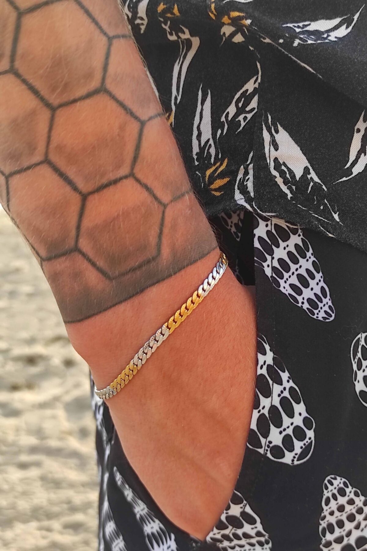 Unisex Urban Anti-tarnish Silver-gold Steel Bracelet