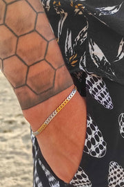 Unisex Urban Anti-Anlauf-Armband aus silber-goldenem Stahl