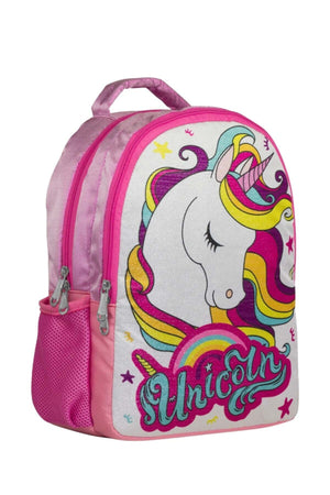 Schultasche und Alltagsrucksack für Mädchen mit Einhorn-Motiv in Rosa