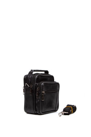 Men'S Genuine Leather Shoulder Strap Hand And Shoulder Bag Black 15-12Cm