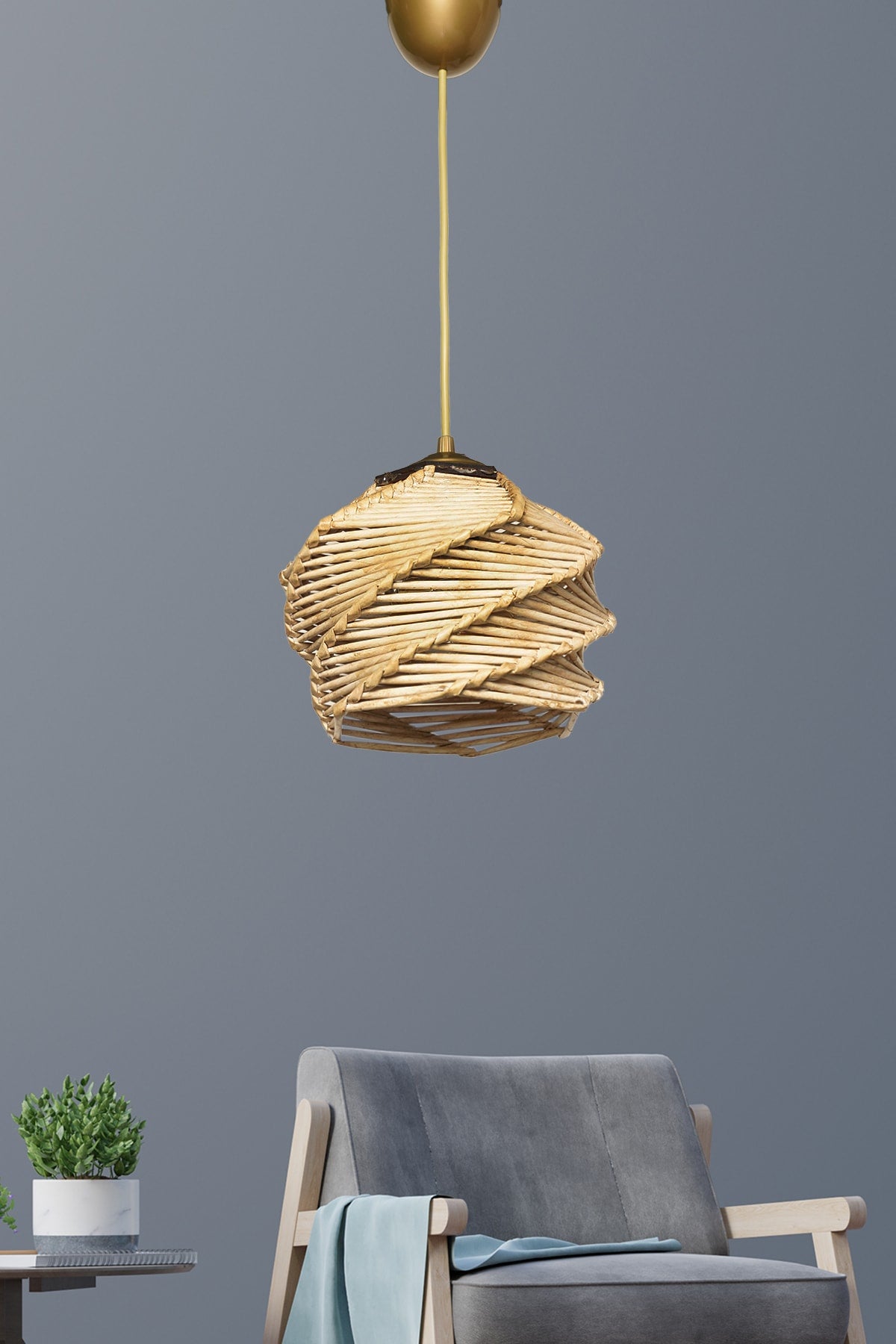 Primante Single Pendant Lamp Natural Hnmd-42