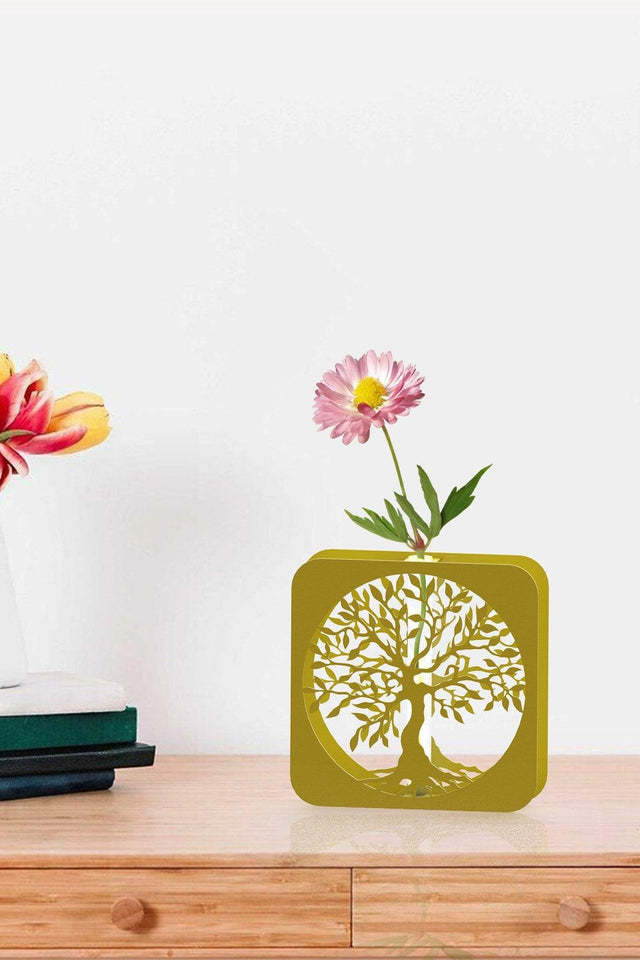 Tree of Life Minimalist Vintage Metal Vase Gold C-t850 - Swordslife
