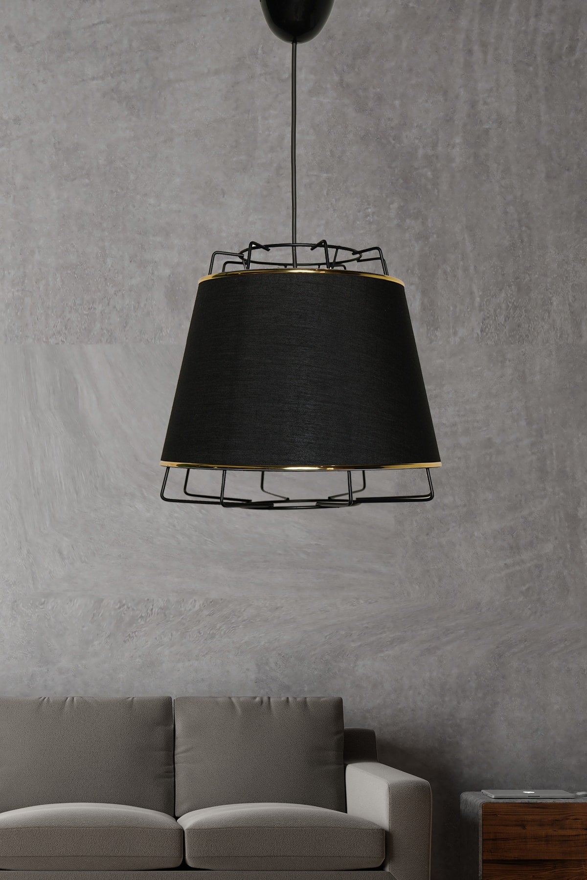 Ragno Single Pendant Lamp Black Gold Mdrn-45