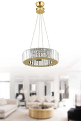 Luxury Diamond 37 Cm Gold Luxury Crystal Stone Chandelier