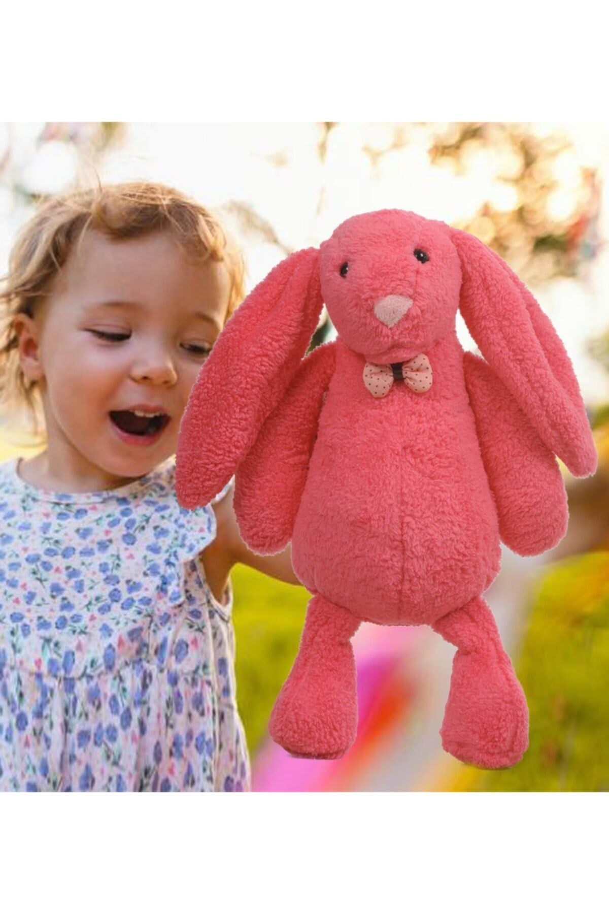 Sleeping Friend Long Ear Bunny Plush Rabbit With Bow Tie 65 Cm