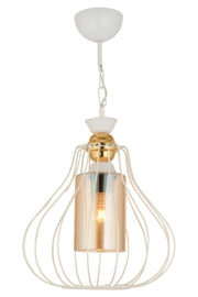 Einzelner, moderner, nach unten gerichteter Kronleuchter Rodi in Weiß