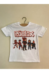 Unisex Kids White Roblox T-Shirt